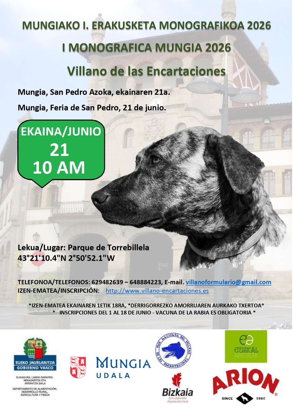 Cartel de MUNGIAKO I. ERAKUSKETA MONOGRAFIKOA 2026 I MONOGRAFICA MUNGIA 2026